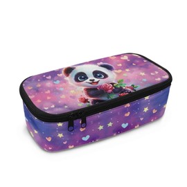Dngkaoje Kids Pencil Case for School Girls Age 6-8 Animals Panda Print Pen Box Large Capacity Pencil Pouch with Smooth Zipeper Cute Panda Print Stationery School Supplies Desk Organizer
