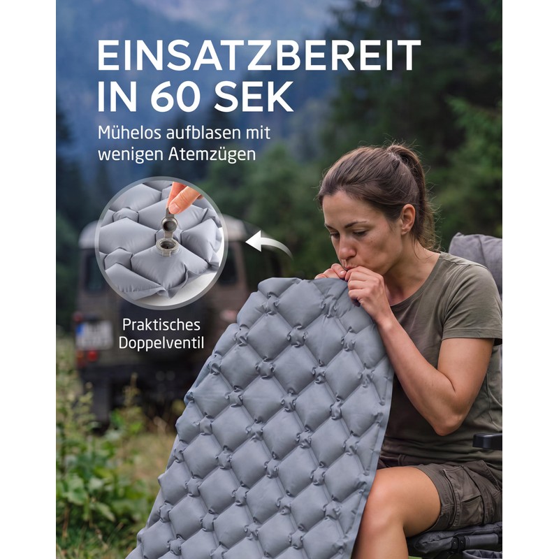 NORDMUT® Outdoor Sleeping Mat, with Repair Kit, Ultralight Thermal Pad