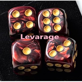 Levarage 0037 4 Dice Red Marble 0.5 inch Square dice Red dice Red dice Levarage Trademarked