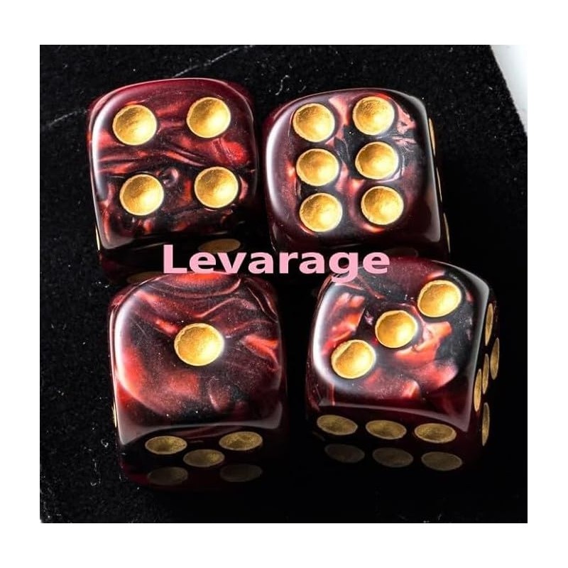 Levarage 0037 4 Dice Red Marble 0.5 inch Square dice
