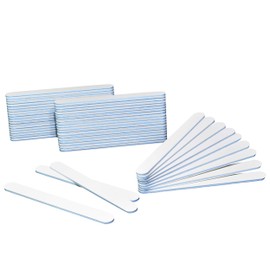 AMT 50 PCS Jumbo White Nail Files 100/100, White Nail File, Nail Files for Acrylic Nails, Emery Boards for Nails, 100/100 Grit Nail File (50 PCS Nail Files) (Grit 100/100 (Round, Blue))