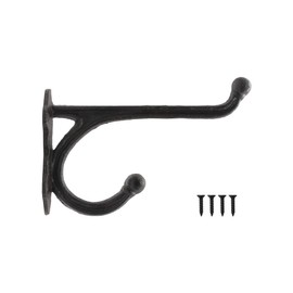 Fuxxer® Rustic Iron Hooks, Coat Hooks, Wall Hooks, 21 x 13 cm, Black