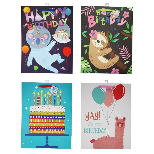 Cardinal Hill Juvenile Birthday Gift Bags J; 12 Extra Large