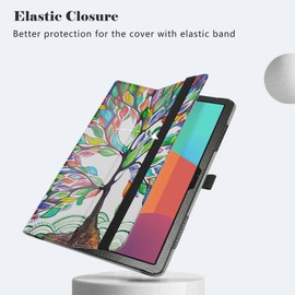 LiuShan for OX 10 Tab Case,Chuwi Hi10 Xpro case,PU Leather Slim Folding Stand Cover for 10.1" OXTAB Tab 10 OX-P010-2 (3 Camera)/OX 10 Tab Ox-p010 (Rectangular Camera)/Chuwi Hi10 Xpro Tablet,Love Tree