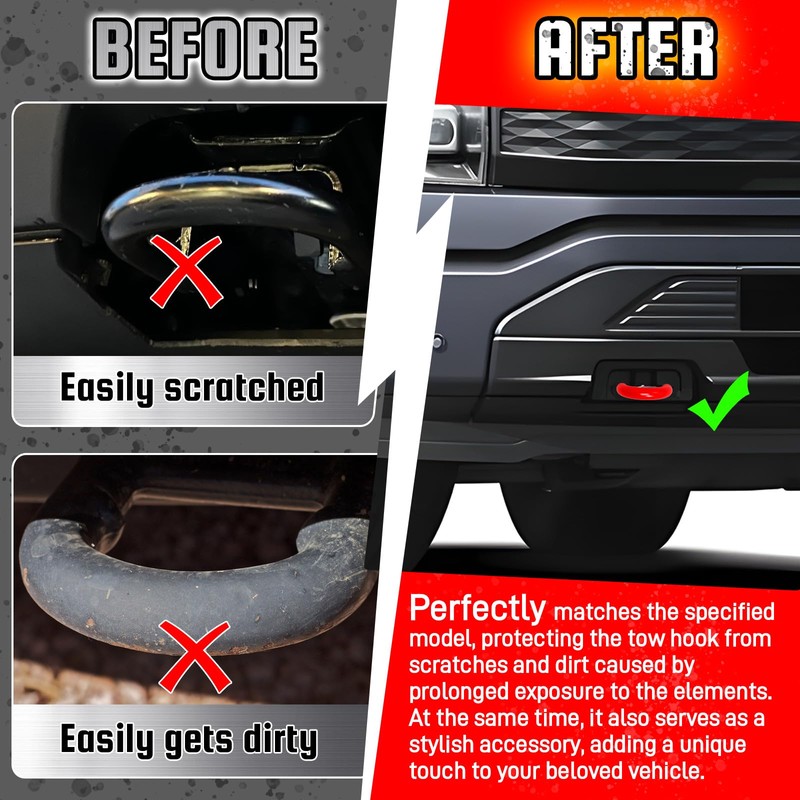 2-Pack Tow Hook Covers for Ford F150 (2004-2025) & Bronco