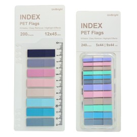 UniBright Sticky Index Tabs Combo Pack 440 Pcs Tabs for Notebooks Page Markers Page Tabs Book Tabs and Annotation Tabs with Bookmark Ruler and Dispenser Assorted Morandi Colors
