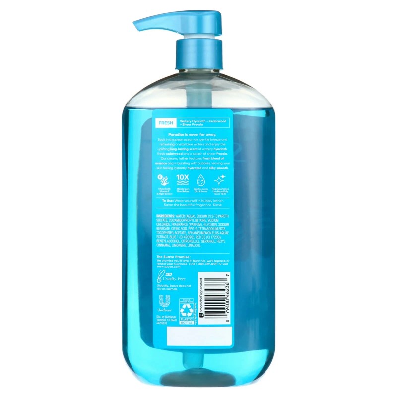 Suave Essentials Gentle Body Wash, Ocean Breeze, 30 oz