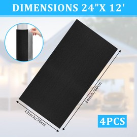 4Pcs Self-Adhesive Basement Pole Wrap,24*12 Inches Garage Pole Padding with Anti Slip Fabric,Round Column Wrap,Black Basement Pole Wrap for Basketball Pole, Basement Pole, Playground Pole, Garage Pole