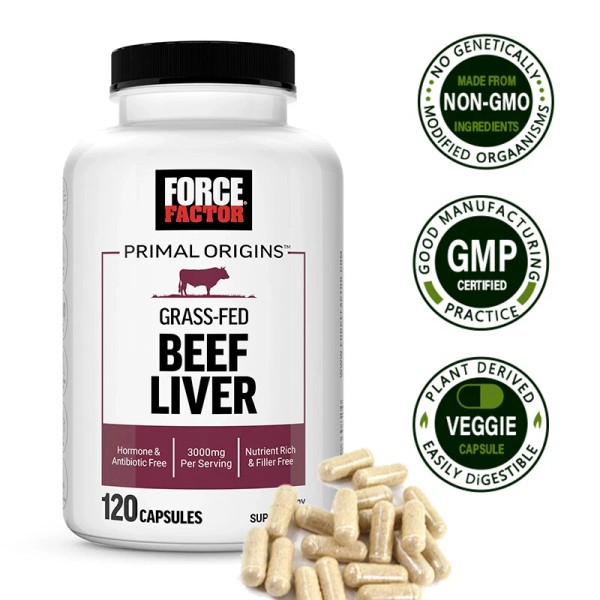 force Grass-Fed Beef Liver 120 Capsules - Supports Good Health