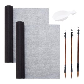 PH PandaHall 6pcs No Ink Chinese Calligraphy Kits Reusable Writing Magic Water Cloth Paper Set Chinese Calligraphy Mat for Students Beginners Practicing Chinese Calligraphy 54.3 x 13.5 inch
