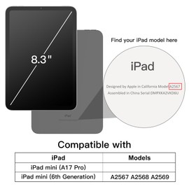 JETech JETech Case for iPad mini (A17 Pro, 2024 Model, 7th Generation) / mini 6 (2021 Model, 6th Generation), Soft TPU Transparent Slim Shockproof Tablet Cover (Clear)