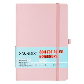 Xrunmix Lined Journal Notebooks for Work, 160 Pages, 5.7 x 8 inches, 100 GSM Paper, Hardcover Journals (Blush)