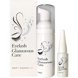 Nippon Chemicos Co., Ltd. Eyelash Glamorous Care (Eyelashes & Eyebrow Care) Wash 50ml & Essence 10ml Serum Clear Set + Essence
