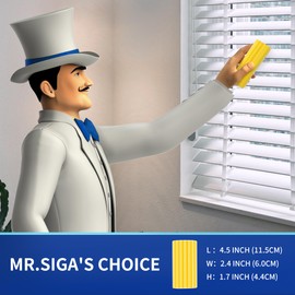 MR.SIGA Plumero de Esponja Reutilizable con diseño de Superficie estriada, Esponja de Limpieza de Polvo para el hogar, Paquete de 4, Color Amarillo