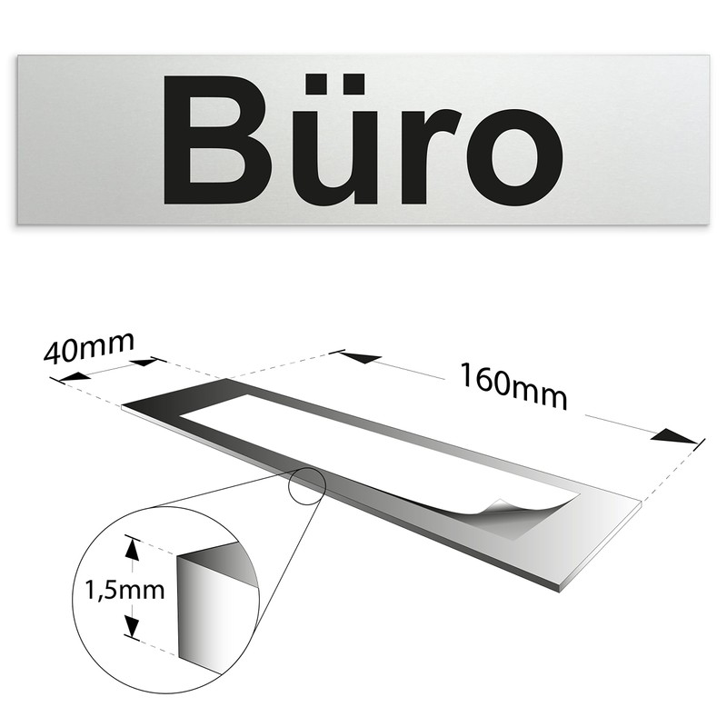 Kinekt3d Leitsysteme Sign, door sign, 160 x 40 x 1.5