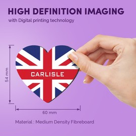 1x Heart MDF Magnet 6cm - Carlisle England Rustic UK Travel GB - Fridge Locker Office Whiteboard Toolbox #59138