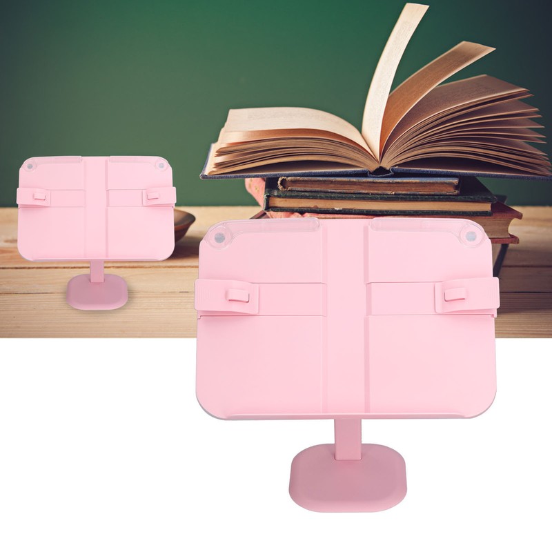 Lifting Reading Rack Adjustable Height Lightweight Portable Plastic Pink Book