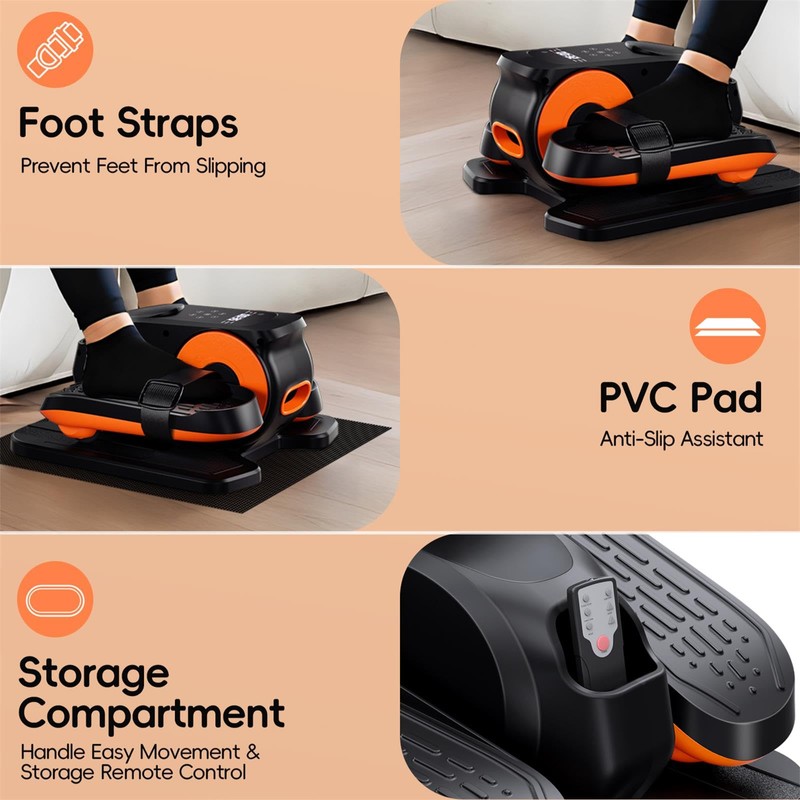 Under Desk Elliptical Machine,Foot Exerciser for Seniors Fully Assembled, Quiet
