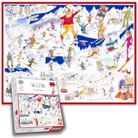 All Jigsaw Puzzles - Skiing By Tim Bulmer - 1000 Piece Puzzle For Adults, Large Puzzle 66cm X 50cm In Size. Challenging To Complete But Fun And Humorous
