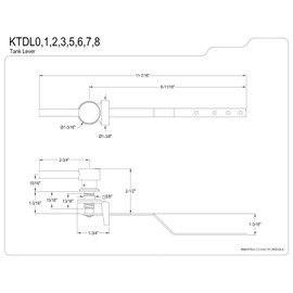 Kingston Brass KTDL5 Concord Tank Lever, Oil Rubbed Bronze, 3-3/16-Inch Handle Length