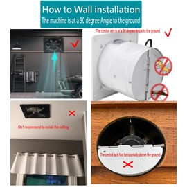 6 inch Exhaust Fan 40W Through-wall installation Ventilation Fan 110V Exhaust Smoke Fan Ventilation for Kitchen, Bathroom,laundry room,Toilets, Garage, Shopping Mall and Office (Black)