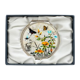 February Mountain Mother of Pearl Dual Magnification Compact Mirror – Gifts for Women, Mom, and Sister – Unique Birthday, Christmas Idea – Elegant and Travel-Friendly