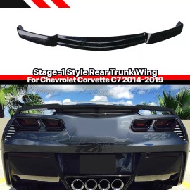 ZTT For 14-19 Corvette C7 Stingray Gloss Black Trunk Spoiler High Wing C8 Z51 Style