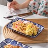 Selamica Ceramic 9.5 Inch Large Rectangular Salad Plates, Dinner Plates,
