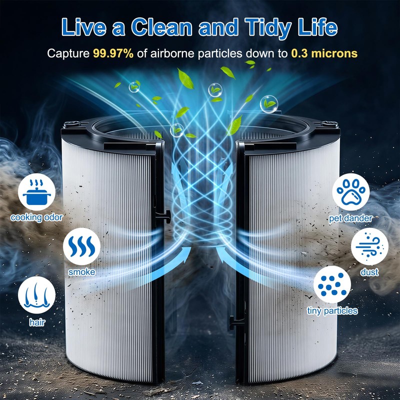 360 Glass HEPA + Carbon Filter Replacement for Dyson TP10