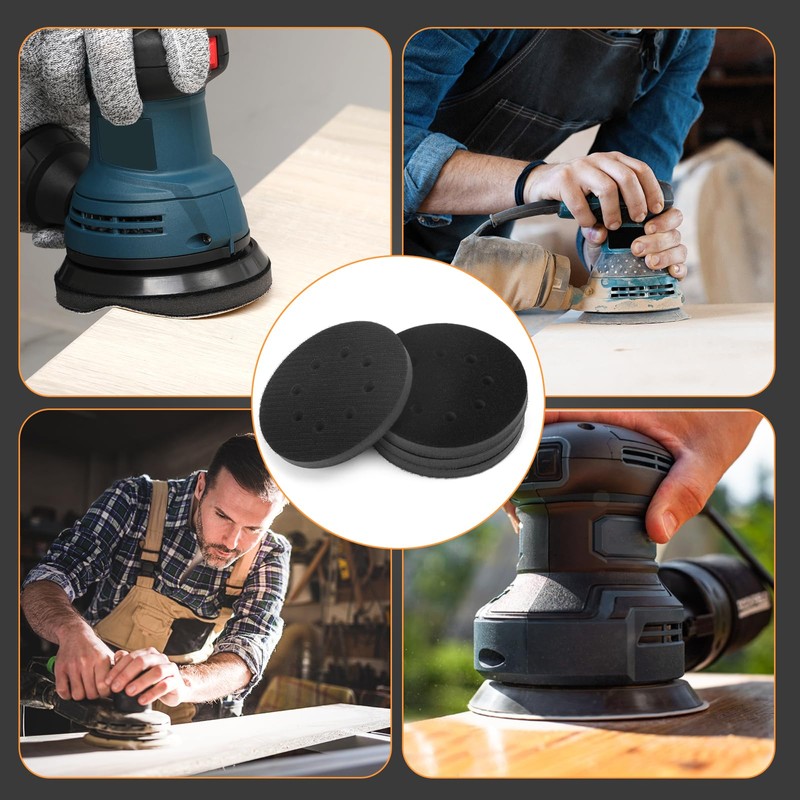 BMOTL 5-Inch 8-Hole Interface Pad:4 Pack Hook & Loop Foam