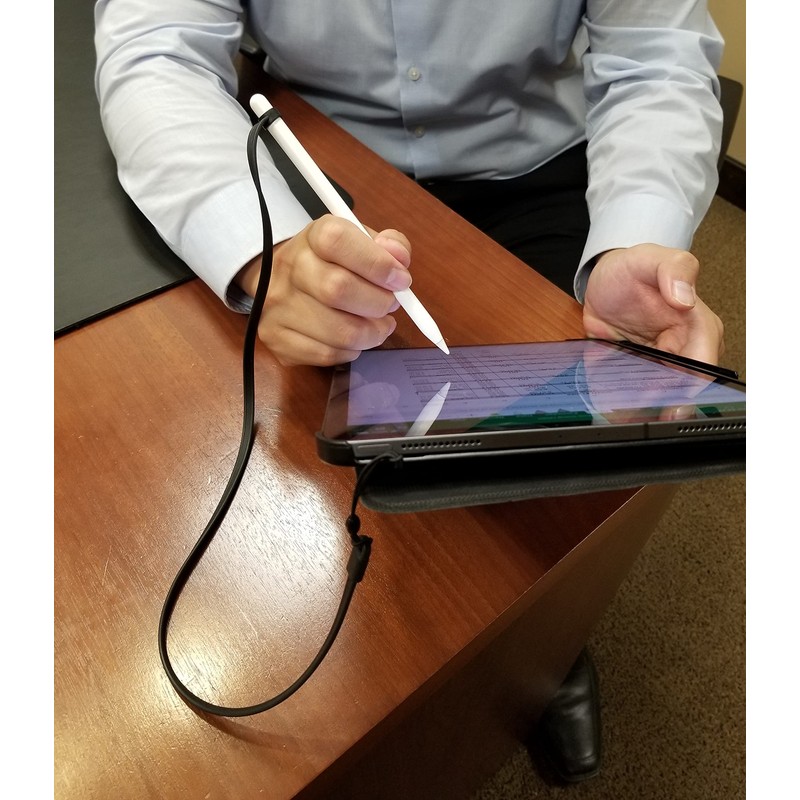 ZoopLoop Black Silicone Scratchproof 20.75in Tether for Digital Electronic Styluses