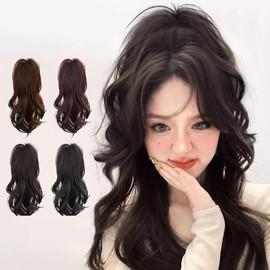 SELLERHUBSHOP Spiky Wavy Clip Wig SD-240525 - Dark brown-ONE / 삐침 물결 웨이브 집게 가발 SD-240525 - 진갈색-ONE