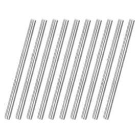 M METERXITY 10-Pack Fully Threaded Rod, M6x100mm 304 Stainless Steel Right Hand Thread Bar Studs for Furniture Anchor Bolts/Clamps/U-Bolts, Metric Threaded Screw