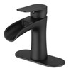 VOTON Black Bathroom Faucets Single Handle Waterfall Sink Faucet One