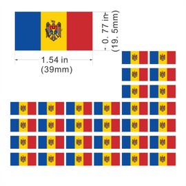Womaha 30 Sheets Moldova Flag Temporary Tattoos for Kids Adults Fans Fake Face Tattoo Stickers