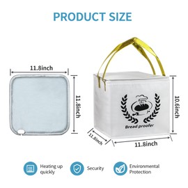 Dough Proofer Heating Pad with Warming Box, Winter Sourdough Bread Proofing Warmer Box, for Bread Making,Sourdough Warmer (Gray)