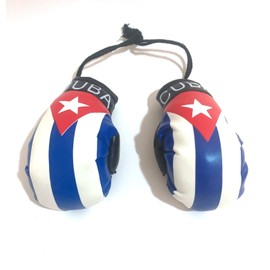 Cuban Boxing Gloves for Car – Rearview Mirror Hanging Decoration with Cuba Flag Design