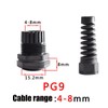 4 PCS Cable Gland, PG9 Black IP68 Waterproof Flex Spiral