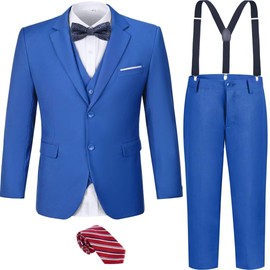 Conjunto de ropa para niños pequeños de anillo de boda, traje de Pascua, para adolescentes y niños, Azul Real, 4