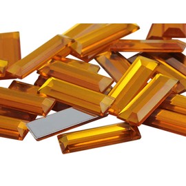 22x7mm Flat Back Baguette Acrylic Jewels High Quality Pro Grade - 40 Pieces Topaz .TZ
