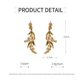 Aimall Elegant Long Drop Copper Earrings - Suzuki Oil Drop Design, Women's Lightweight Luxury Fashion, 1.69 Inch Length