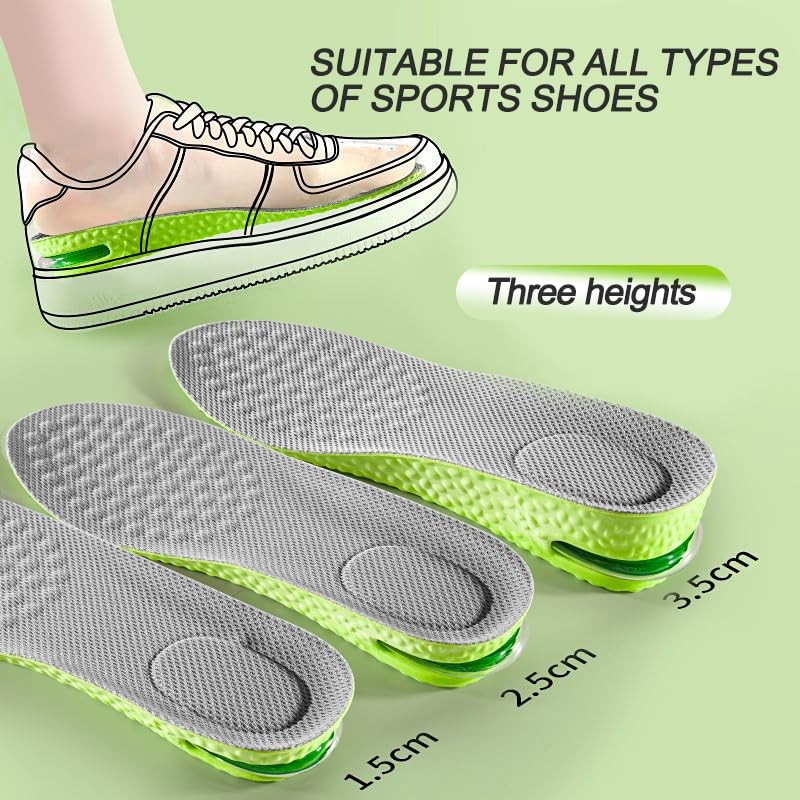 Increased Insole for Men and Women, Height Elastic Soft Breathable