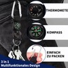 IUSOT Pack of 2 compass key rings with thermometer, multifunctional