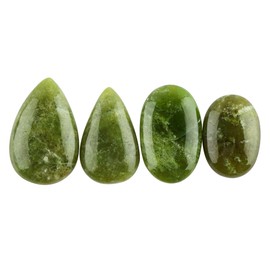 CRYSTALIS Wholesale 4pcs Natural Vessonite OR Vesuvianite Loose Gemstone Bulk Cabochons Jewelry Making Supply, Chakra Healing Polished Stones, Wire Wrapping, DIY, Gem Collection