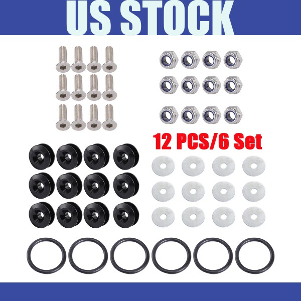 motor_speed 6x Quick Release Fasteners Bumper Holders Front Rear Trunk