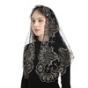 Bozidol Camellia Sacred Heart Cross Veil - Embroidered Sacred Heart