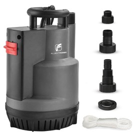 FLUENTPOWER 1/2HP Submersible Sump Pump 2500GPH Utility Water Pump, Auto/Manual Control by Integrated Float Switch, with 16.4 Ft Cord for Pool Tub Garden Pond Flooded Basement Draining