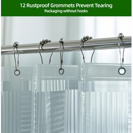 Tonnali 78 Inch Shower Curtain or Liner with Desigh, EVA Vinyl Plastic Waterproof Heavy Duty Extra Long Shower Curtain 72x78 for Bathroom with 3 Large Magnets, Geometric 3D Pattern