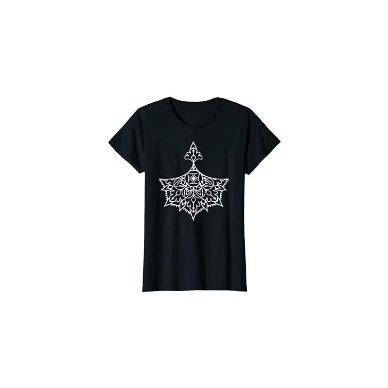 Women's Cool Underboob Tattoo Pattern Ornaments Mandala Fashion T-Shirt