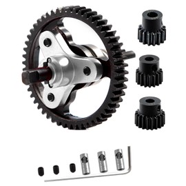 hopsupRC Metal Slipper Clutch Eliminator Differential Locker Gear 50T(32-Pitch) with 15T/17T/19T Pinions Gear Sets Upgrades Part for 1/10 Rustler/Slash/Stampede VXL 4X4 RC Car,Silver